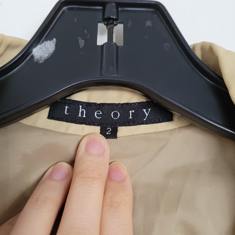 Theory Tan Cream Single Button Front Long Sleeve … - image 13